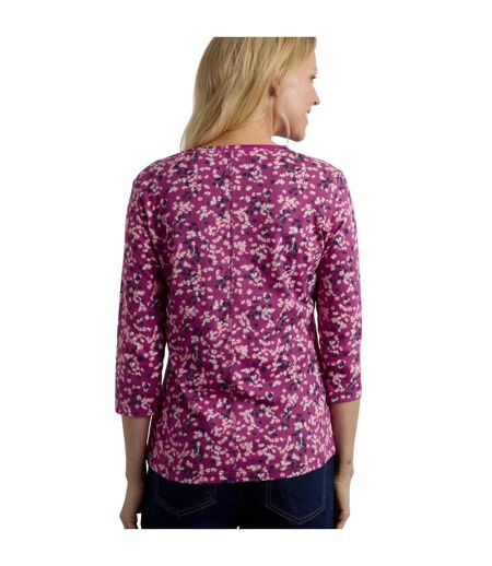 Womens/ladies laveda jersey slub t-shirt dark raspberry Weird Fish