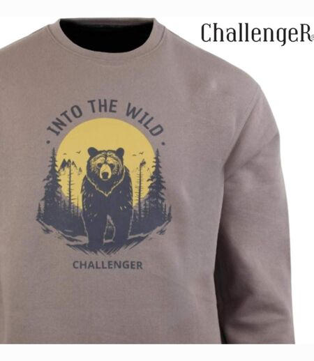 CHALLENGER PARK3 — Sweat imprimé taupe : l'alliance du confort et du style moderne