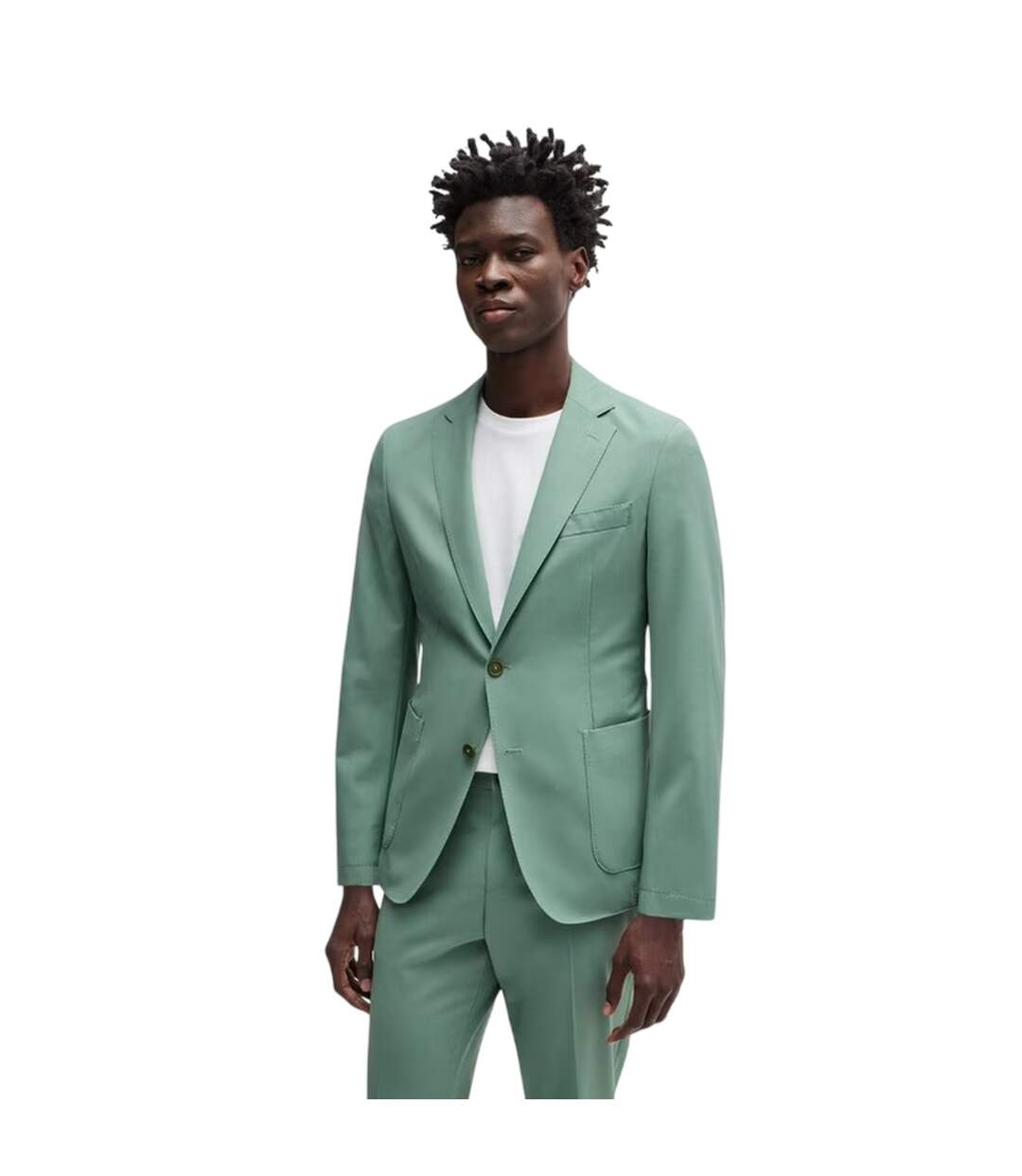 Mens Notch Neck Blazer Green Boss-1
