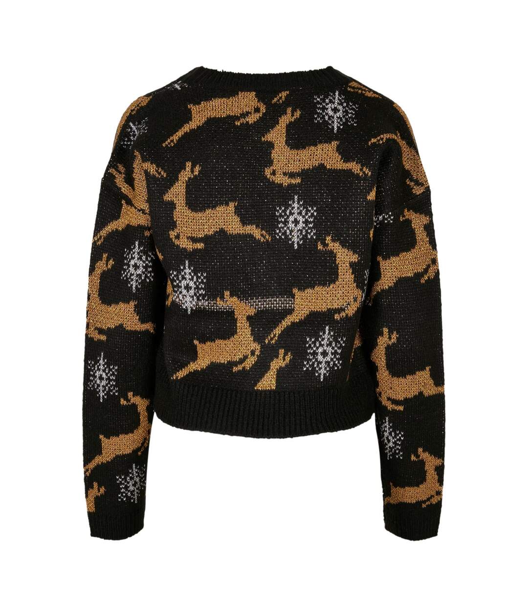 Cardigan Manches Longues Noël Femme Noir Doré Urban Classics-2