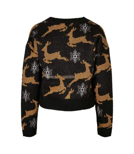 Cardigan Manches Longues Noël Femme Noir Doré Urban Classics