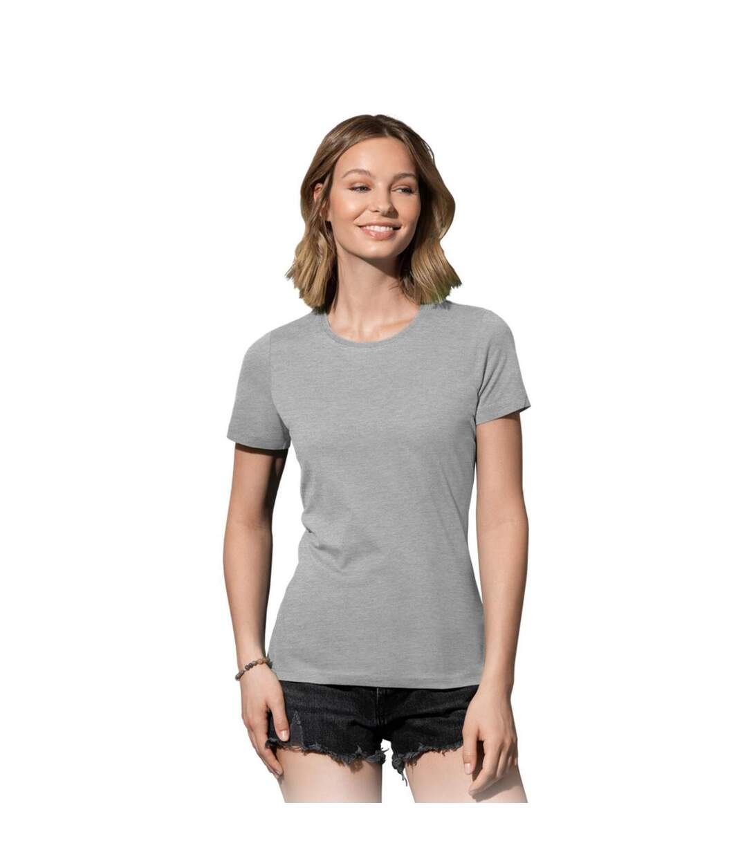 T-shirt Femmes Gris Chiné Stedman-3