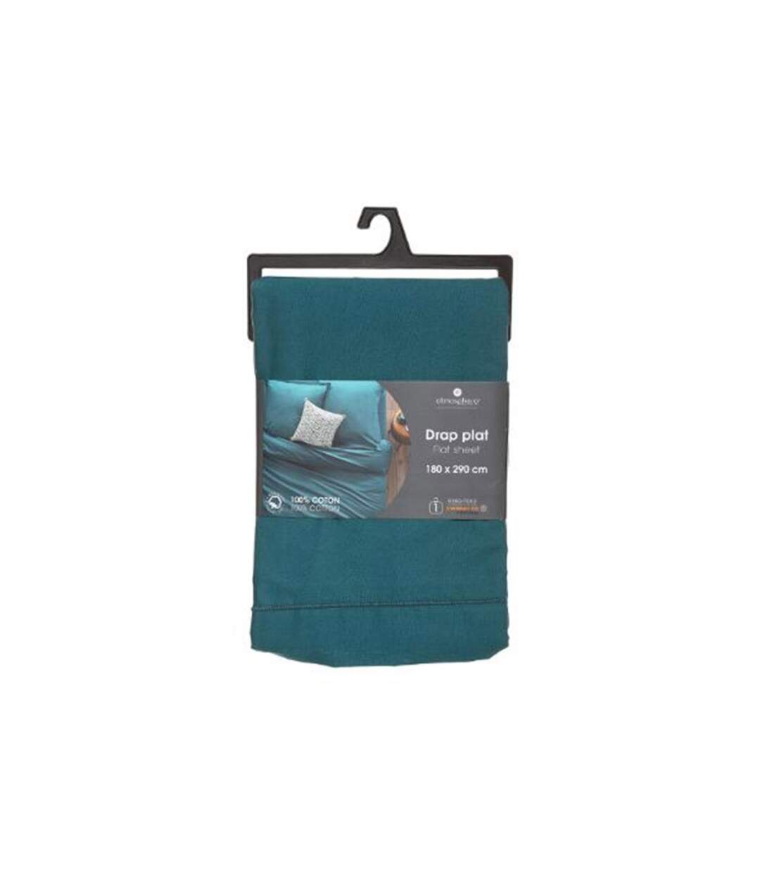 Drap Plat Intérieur 240x290cm Bleu Canard-3