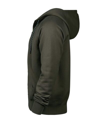 Tee Jays Mens Full Zip Hooded Sweatshirt (Deep Green)