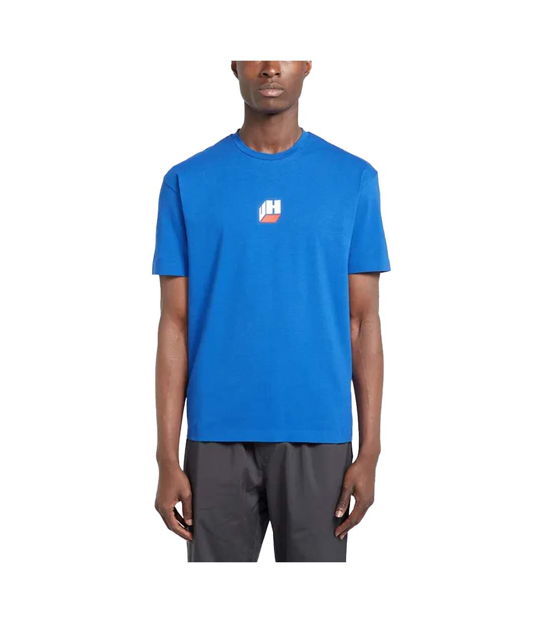 Mens Cube Logo T-shirt Blue Unlike Humans-1