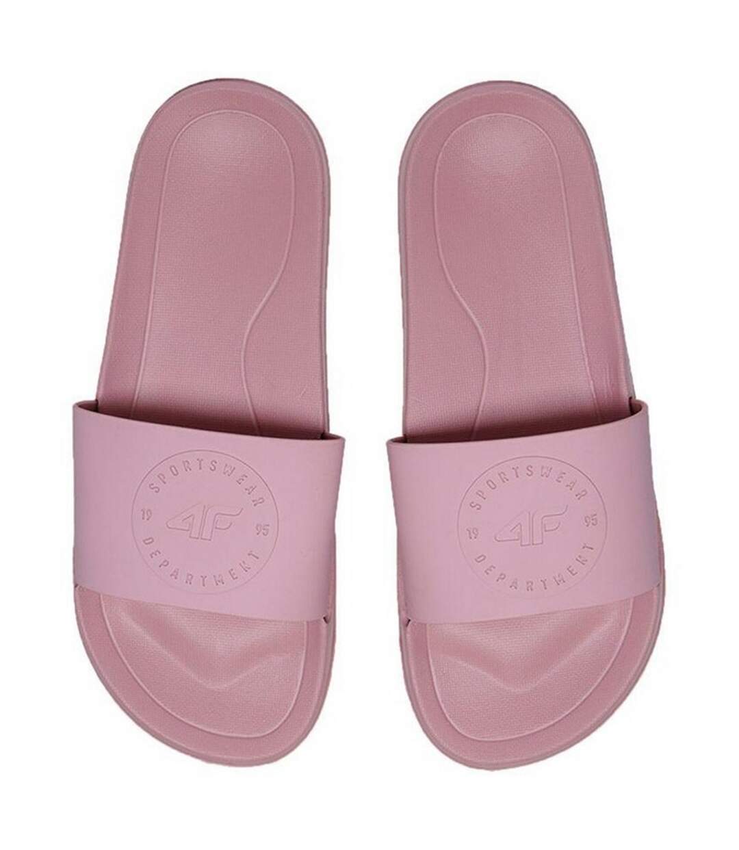 Claquettes Style Logo F045a Femme Rose Foncé 4F-4