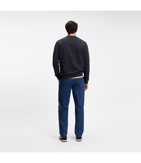 Mens Westart Premium Cotton Crew Neck Sweatshirt Dark Blue Boss