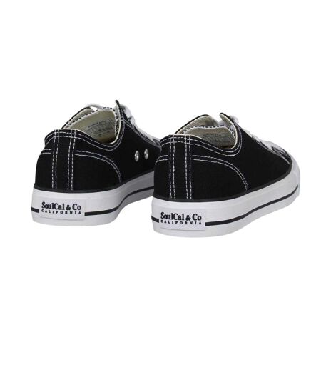 Womens/ladies Canvas Flat Trainers Black SoulCal
