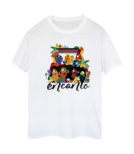 Disney Womens/Ladies Encanto Sisters Cotton Boyfriend T-Shirt (Blanc) - UTBI22457