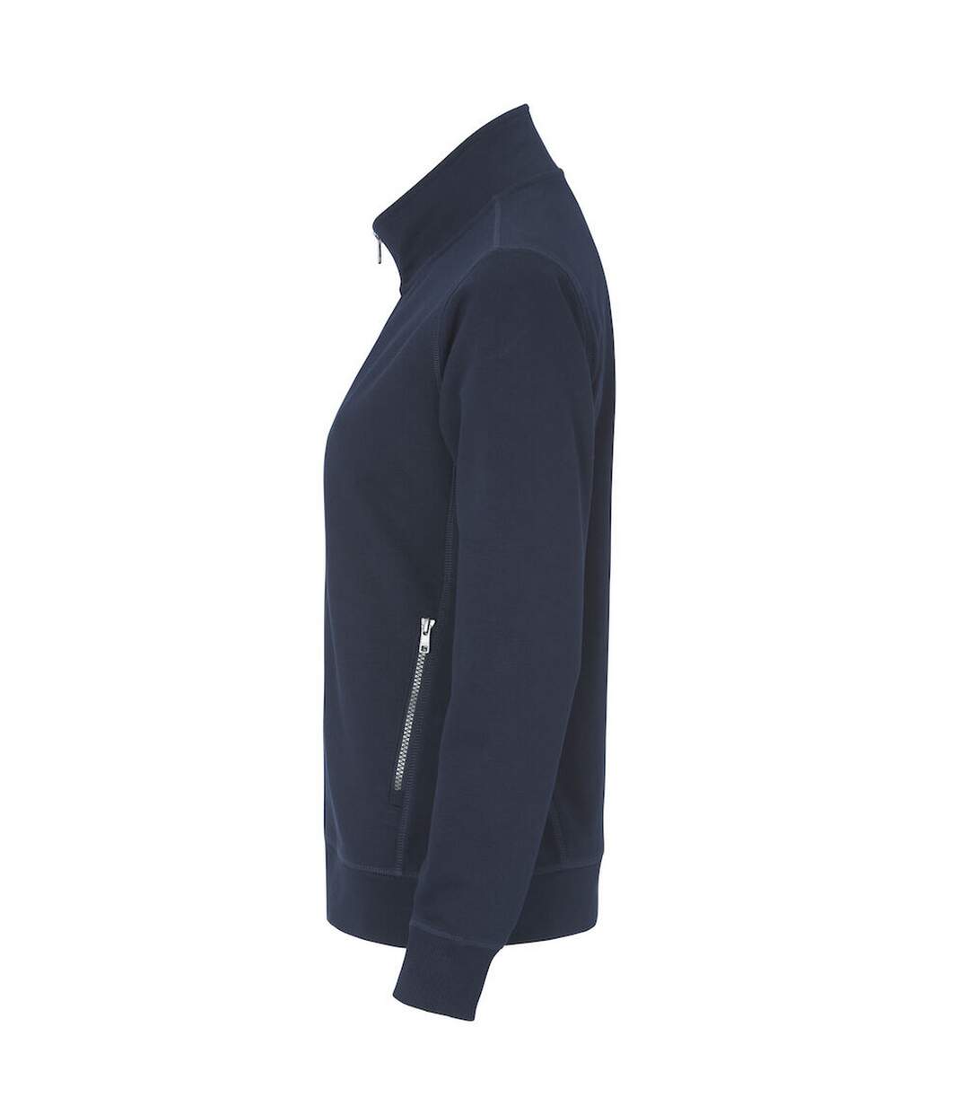 Womens/ladies French Terry Full Zip Jacket Navy Cottover-3
