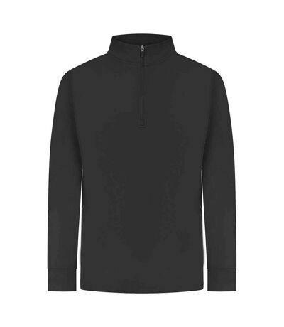 Mens quarter zip track top black Finden & Hales