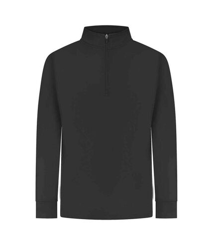 Mens quarter zip track top black Finden & Hales