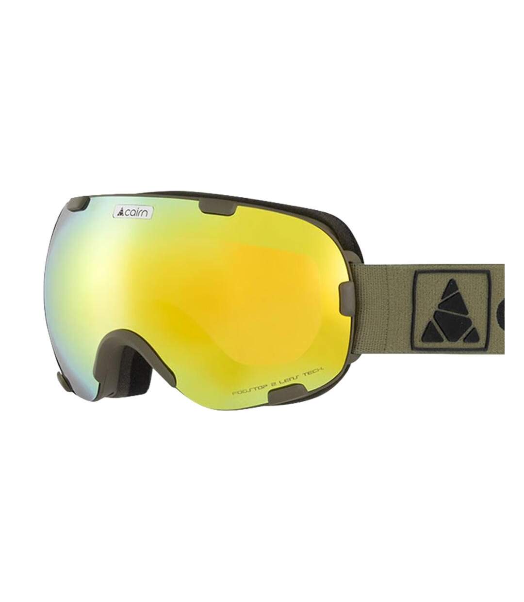Masque de ski kaki avec écran miroir doré mixte cairn spirit spx3 mat khaki-2