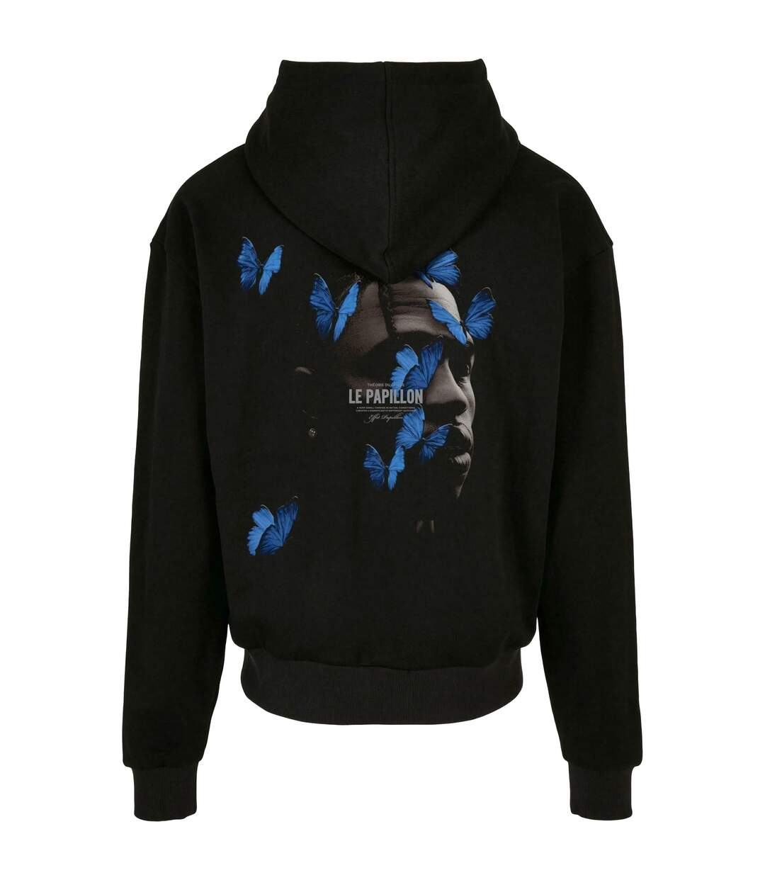 Mens Le Papillon Heavyweight Zipped Oversized Hoodie Noir Mister Tee-2