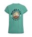 Womens/ladies Sunset Summit Graphic Back Print T-shirt Dark Jade Weird Fish-2