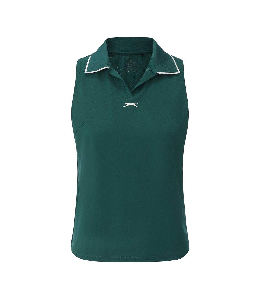 Womens/ladies Sleeveless Polo Shirt Green Slazenger-1