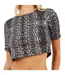 Womens/ladies Snake Print Crop T-shirt Black White Brave Soul-4