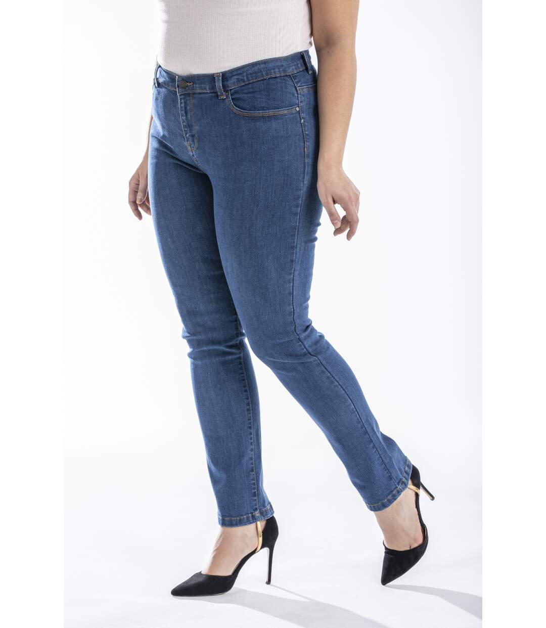 Jeans coupe droite taille haute denim OBR8 'OBER'