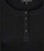 MAYFLOWER - Tee-shirt manches longues noir uni en viscose stretch avec col à 4 boutons-4