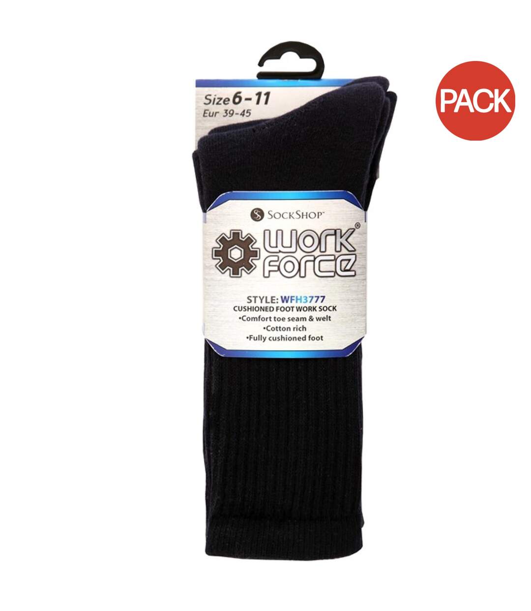 Chaussettes homme noir Work Force-1