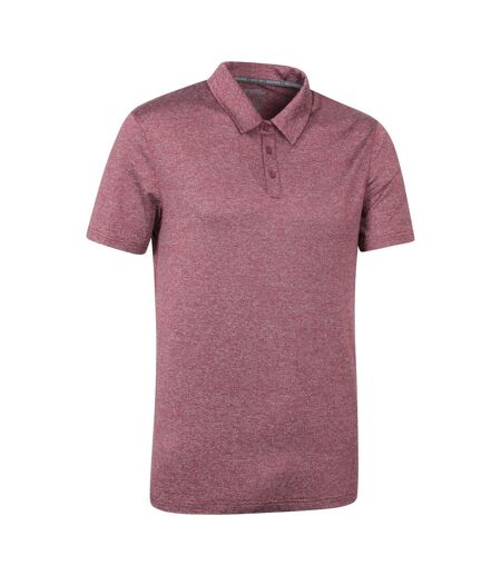 Mens Agra Stripe Polo Shirt Burgundy Mountain Warehouse