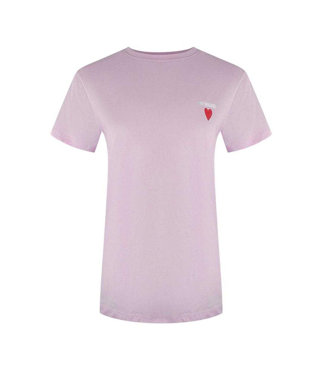 T-shirt Motif/style Cœur Love Femme Rose Love Moschino-1