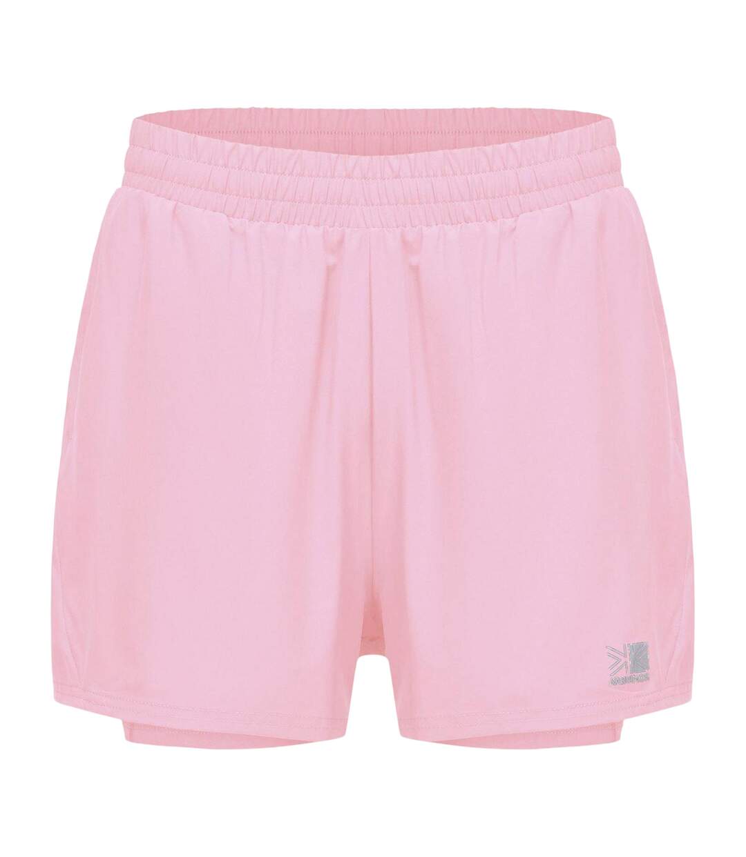 Short De Course Motif/style 2-en-1 Femme Rose Clair Karrimor-1