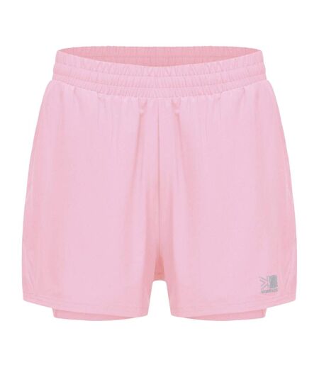 Short De Course Motif/style 2-en-1 Femme Rose Clair Karrimor