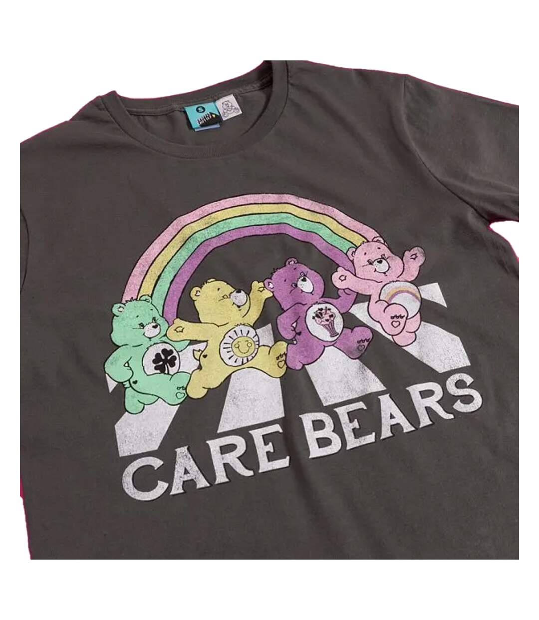 T-shirt Abbey Road Adulte Charbon Care Bears-3