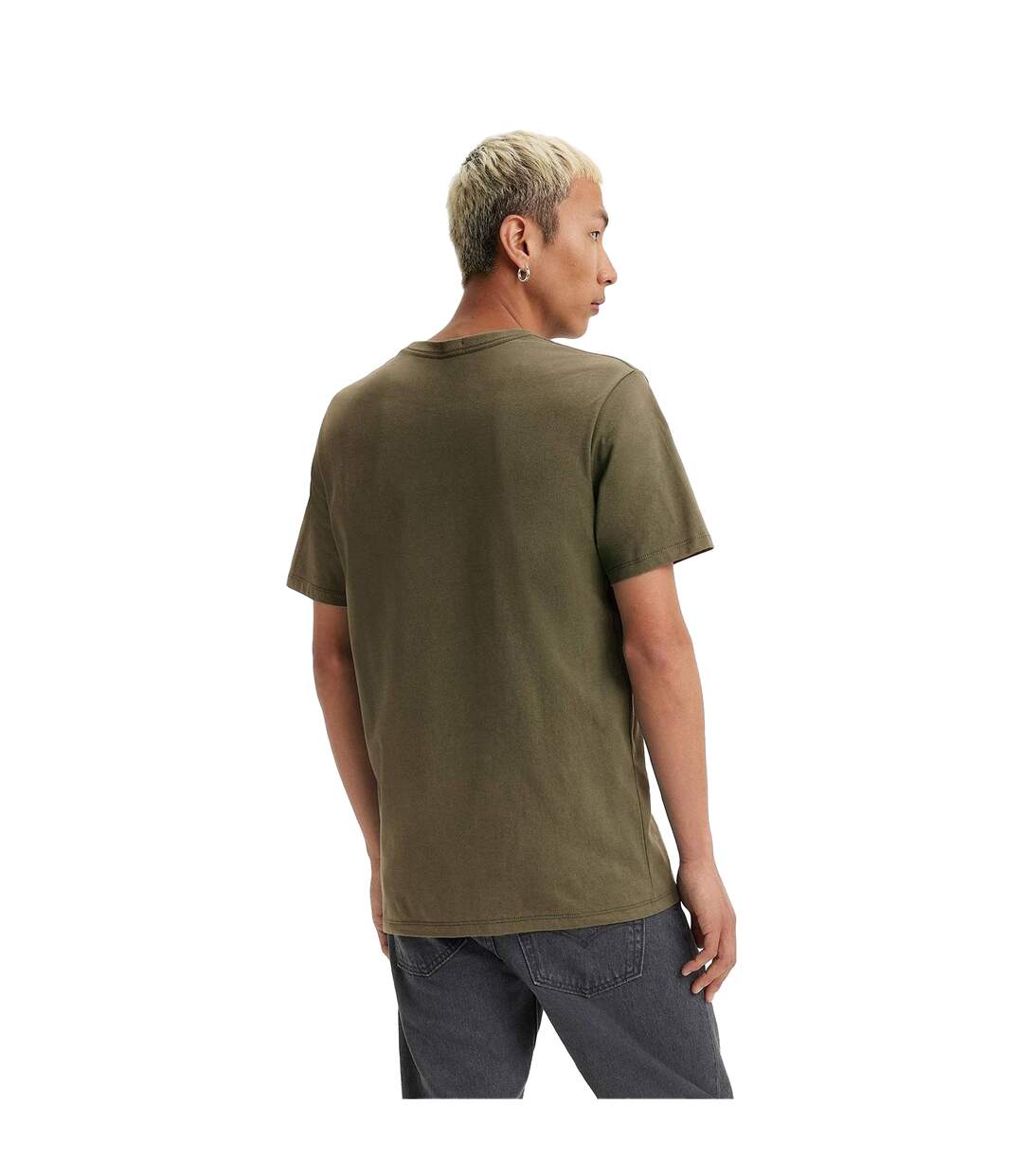 T-shirt Motif/style Aile De Chauve-souris Et Logo Original Homme Kaki Foncé Levis-2