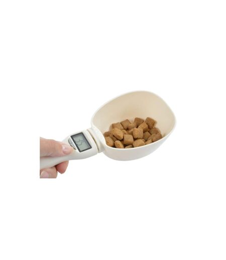Pelle à Croquettes Balance Électronique 23cm Blanc