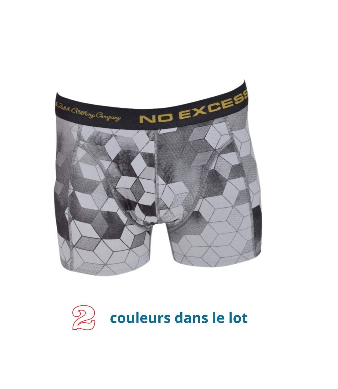 Coffret caleçons homme lot de 2 caleçons - 1 uni et 1 fantaisie-2