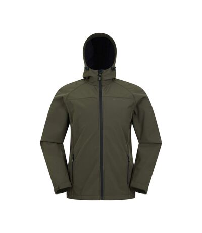 Mens Exodus Waterproof Soft Shell Jacket Dark Khaki Mountain Warehouse