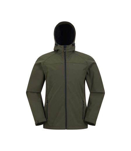 Mens Exodus Waterproof Soft Shell Jacket Dark Khaki Mountain Warehouse