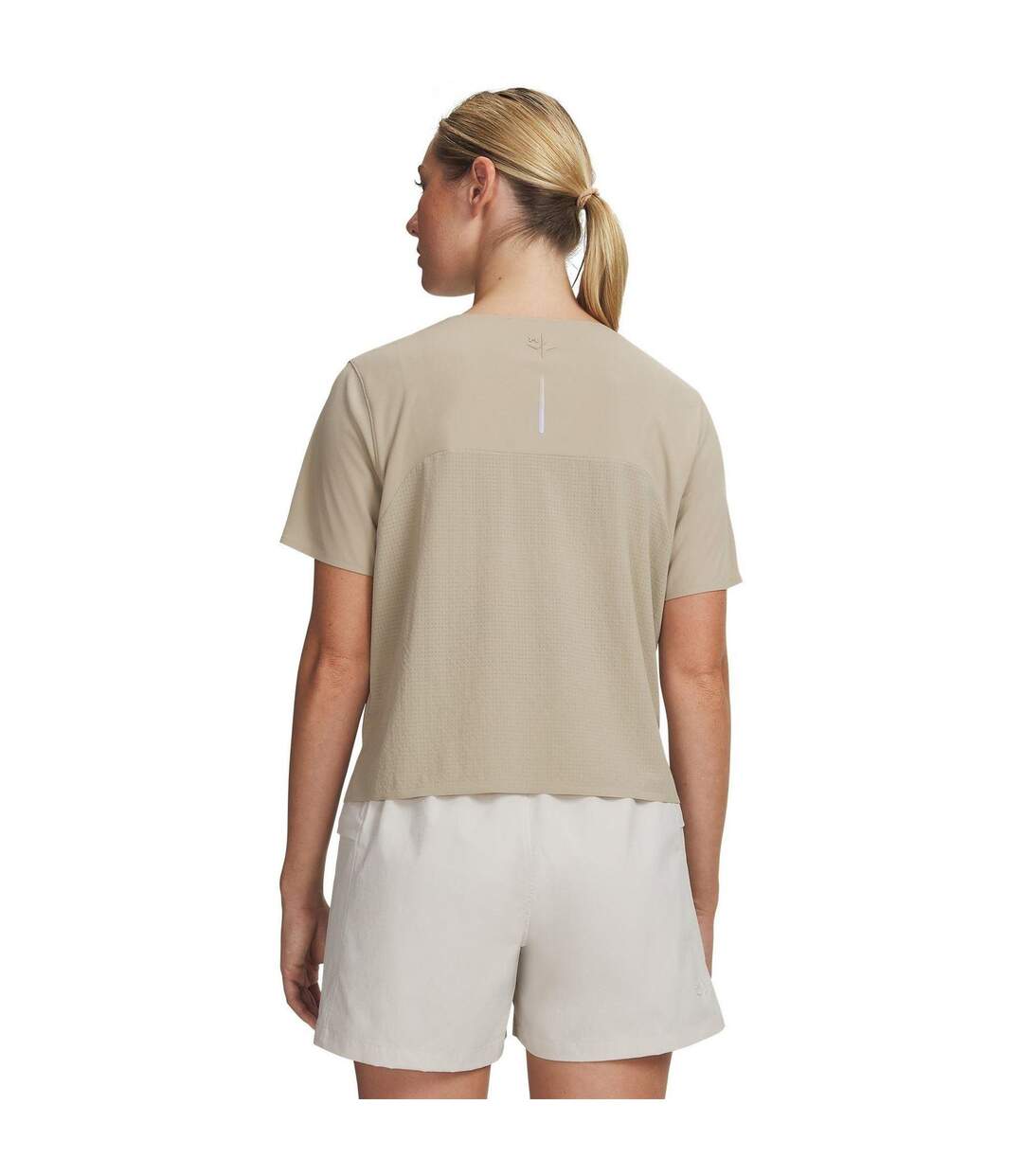 Womens/ladies Trail Run T-shirt Khaki Under Armour-2