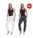 Pantalons De Détente Femme Blanc Charbon Keanu-1