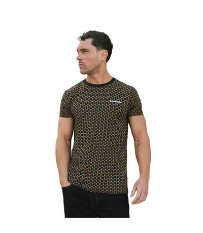 Mens Ss25 Geometric T-shirt Black Gold Lambretta