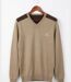 Pull Col V Homme Winchester Panel1 Beige avec Renforts Suédine-5