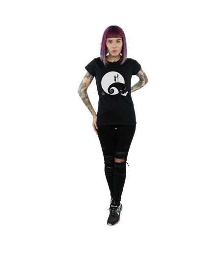 Disney T-shirt en coton Womens/Ladies Nightmare Before Christmas Moon Oogie Boogie (Noir) - UTBI35483