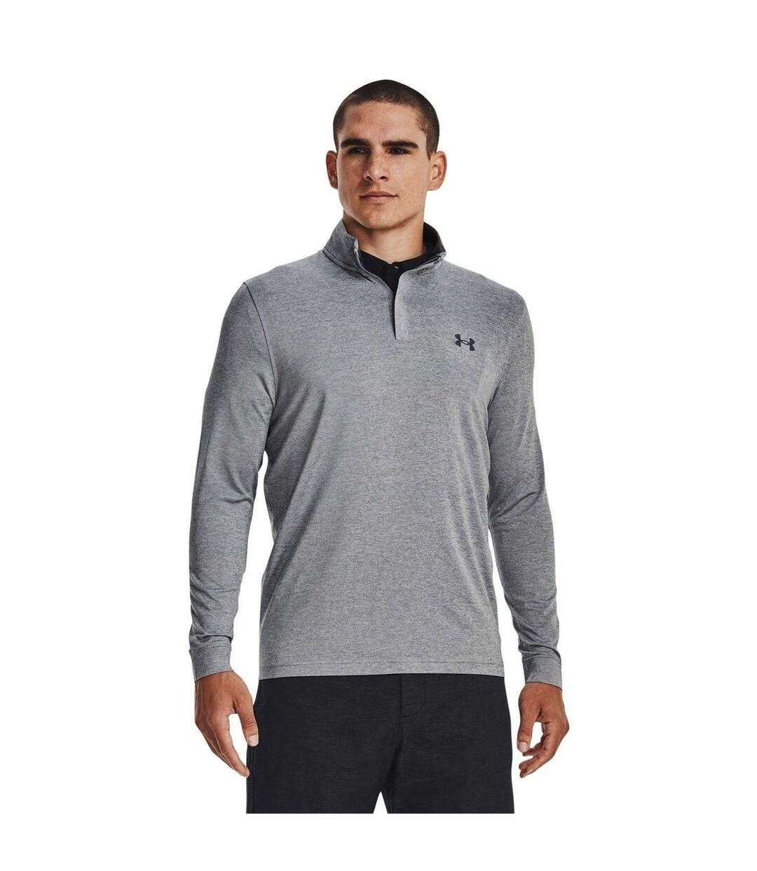 Mens Playoff 2.0 Quarter Zip Top Grey Under Armour-4