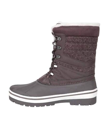 Womens/ladies Andorra Waterproof Snow Boots Brown Mountain Warehouse