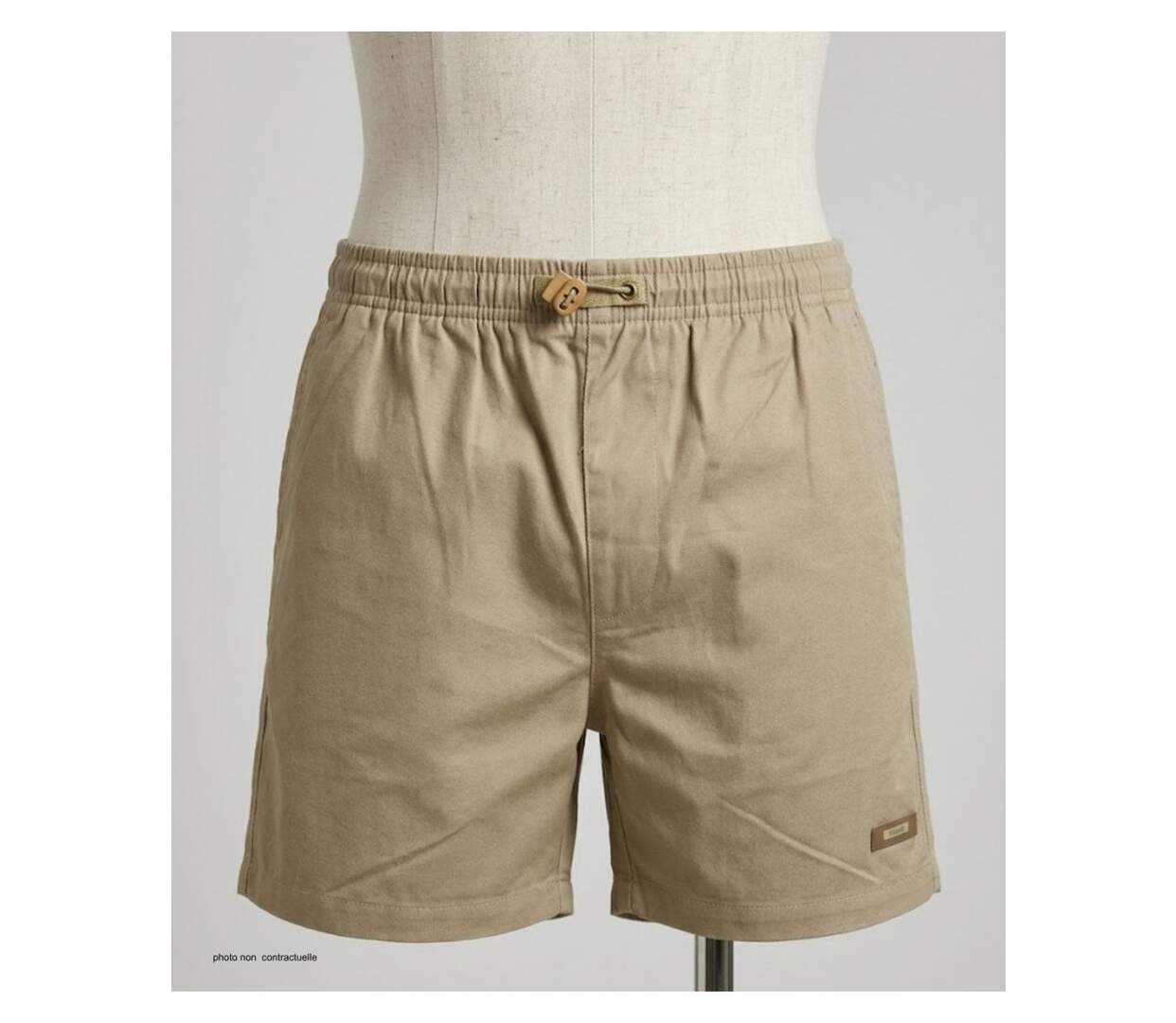 Short homme MAYFLOWER 710117U003 lierre beige : le bermuda 3 poches robuste en polycoton-3