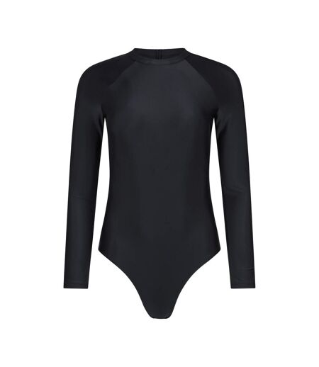 Maillot De Bain 1 Pièce Manches Longues Sydney Femme Noir Mountain Warehouse