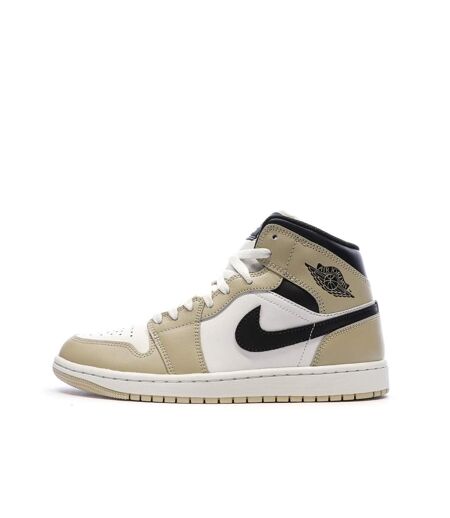 Air jordan 1 mid blanche/beige homme nike