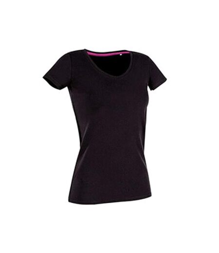 T-shirt Col V Claire Femme Noir Stedm An