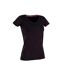 T-shirt Col V Claire Femme Noir Stedm An-1