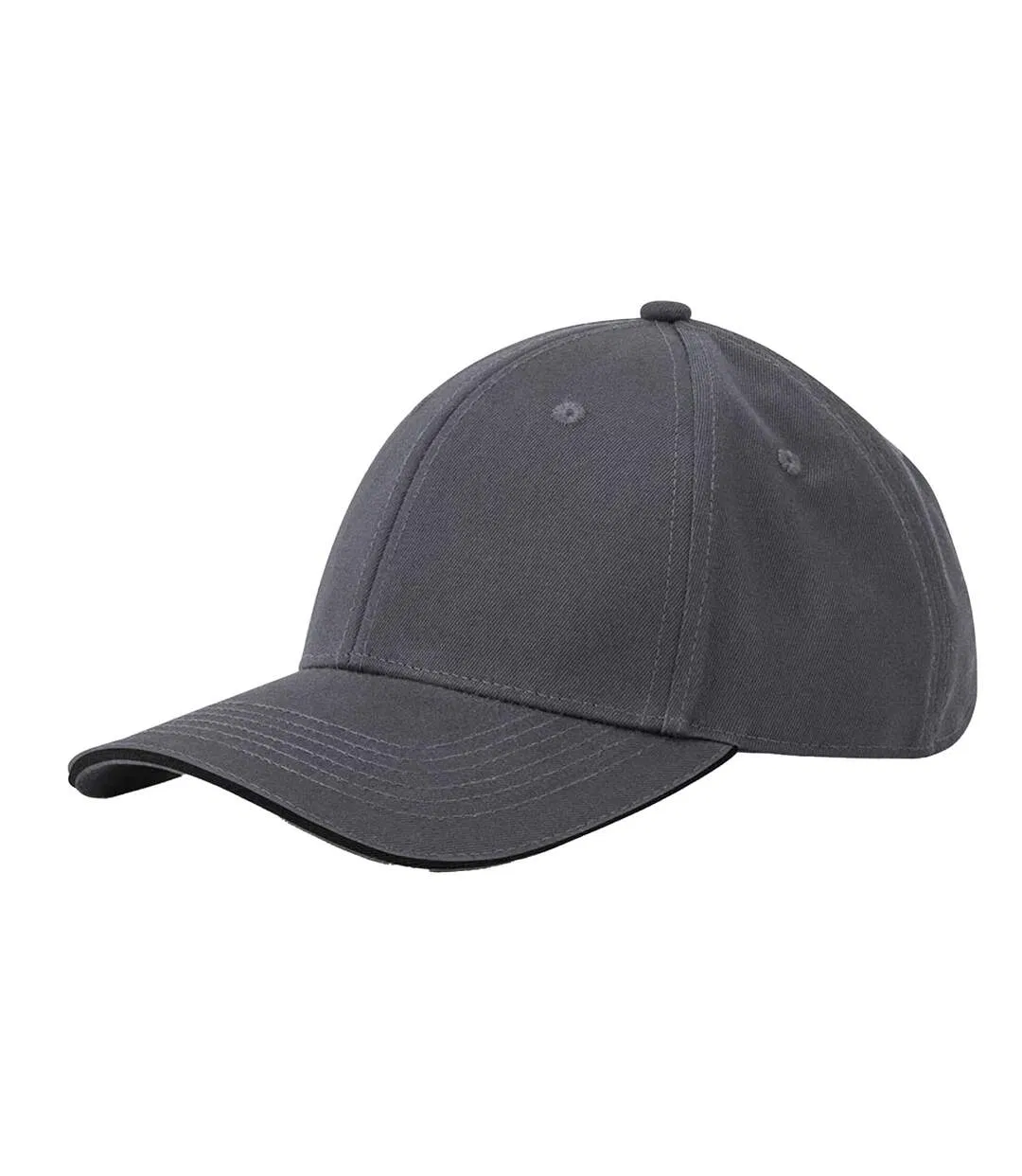 Casquette De Baseball Motif/style 6 Panneaux Earthaware Gris Foncé Noir Beechfield-2