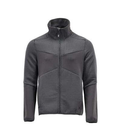 Mens Customised Striped Fleece Jacket Stone Grey Mascot