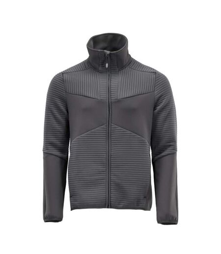 Mens Customised Striped Fleece Jacket Stone Grey Mascot