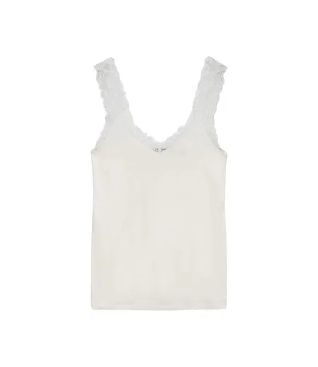 Womens/ladies Rosa Sleeveless Camisole Snow White Vero Moda